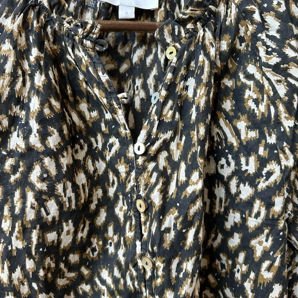 Cleobella Alicia Blouse in Black Leop - Picture 7 of 9